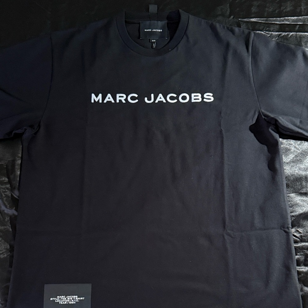 Marc Jacobs Black Tee with White Logo
